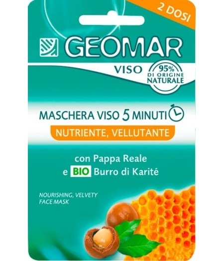 Maschera Viso 5 Minuti Nutriente Vellutante Con Burro Di KaritǸ Biologico E Pappa Reale 2 Dosi Da 15 Ml