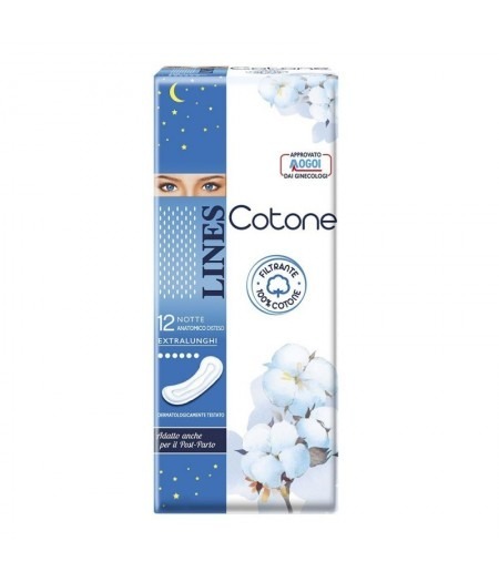 Lines Cotone Notte anatomico disteso extralungo 12 pz assorbenti