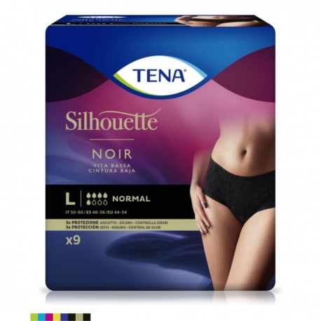 Tena Silhouette Noir L 9 Pezzi