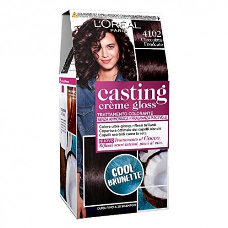 Tinta Capelli Casting Creme Gloss Senza Ammoniaca Per Una Fragranza Piacevole 4102 Cool Brunette Cioccolato Fondente 1P Ezzo