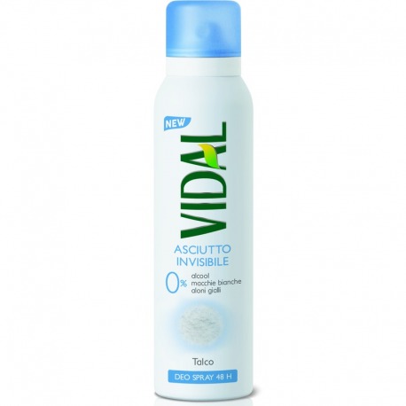 Vidal Deodorante Spray Talco Asciutto Invisibile 48h 150 Ml