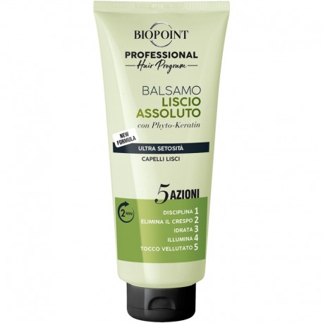 Biopoint Professional Liscio Assoluto Balsamo Formula Ultra Setosita' 5 Azioni Capelli Lisci Tubo 350 Ml