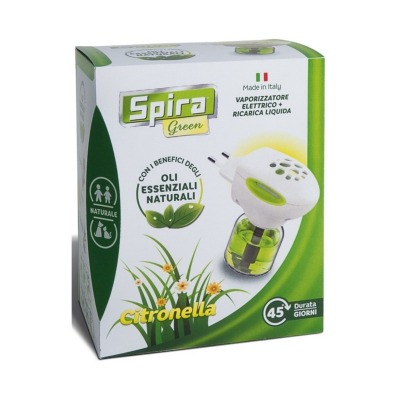 Spira Green Citronella Vaporizzatore Elettrico + Ricarica Liquida 45 Giorni