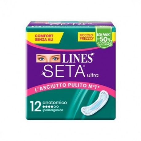 Lines Seta Ultra Assorbenti Anatomico 12 Pezzi