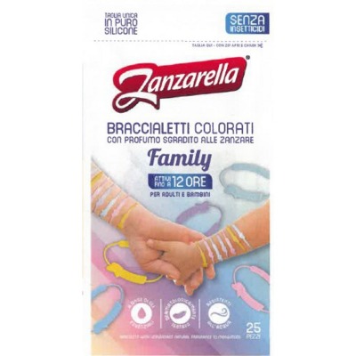 25 Braccialetti Colorati Family Puro Silicone Senza Insetticida
