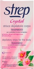 Crystal Strisce Depilatorie Corpo Trasparenti 20 Strisce + 4 Salviettine post-epilazione