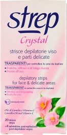 Crystal Strisce Depilatorie Viso e Parti Delicate 20 Strisce + 4 Salviettine post-epilazione