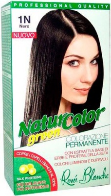 Tinta Per Capelli Colorazione Permanente Naturale Natur Color Green1 N Nero