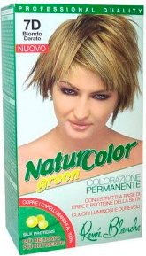 Tinta Per Capelli Colorazione Permanente Naturale Natur Color Green7 D Biondo Dorato