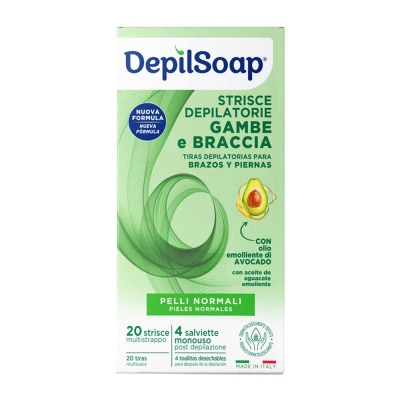 Strisce depilatorie corpo 20 strisce + 4 salviette pelle normale