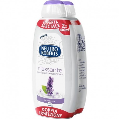 Neutro Roberts Bagnoschiuma Dermazero 2 Flaconi Da 600 ML Rilassante Lavanda