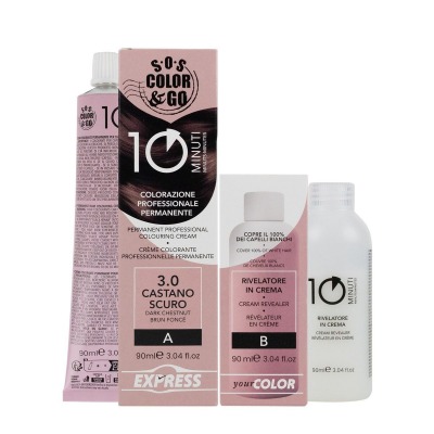 Set Colorazione Professionale Permanente In 10 Minuti - 3.0 Castano Scuro