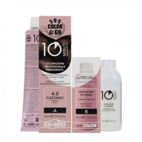 SOS Colorazione Permanente e Rivelatore in Crema 4.5 Mogano 90ml