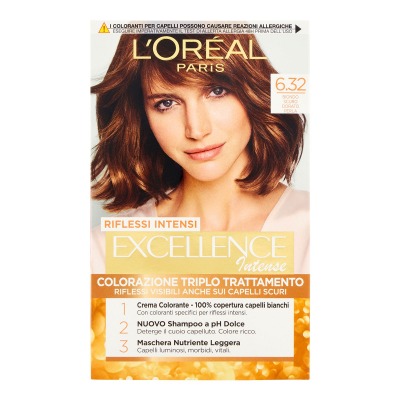 Tinta Capelli Excellence Intense Copre I Capelli Bianchi Colore Ricco Luminoso E A Lunga Durata Biondo Scuro Dorato Perla 6.32