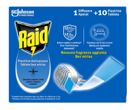 Raid Zanzare Diffusore + 10 Piastrine