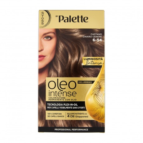 Oleo Intense Senza Ammoniaca Colorazione Permanente Con Olio Castano Chiaro Cenere 6-54
