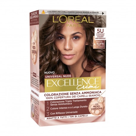Excellence Universal Nude Colorazione Permanente Senza Ammoniaca N.5U CASTANO CHIARO UNIVERSALE
