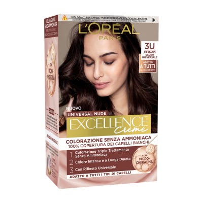 Excellence Universal Nude Colorazione Permanente Senza Ammoniaca N.3U CASTANO SCURO UNIVERSALE