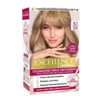 Excellence Colorazione Triplo Trattamento Biondo Chiaro Cenere (8.1)