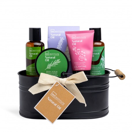 Cofanetto Natural Oil Body Spa Scatola Di Latta 5 Pezzi