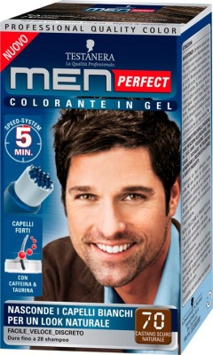 Colorante per Capelli in Gel Senza Ammoniaca Men Perfect N 70 Castano Scuro Naturale